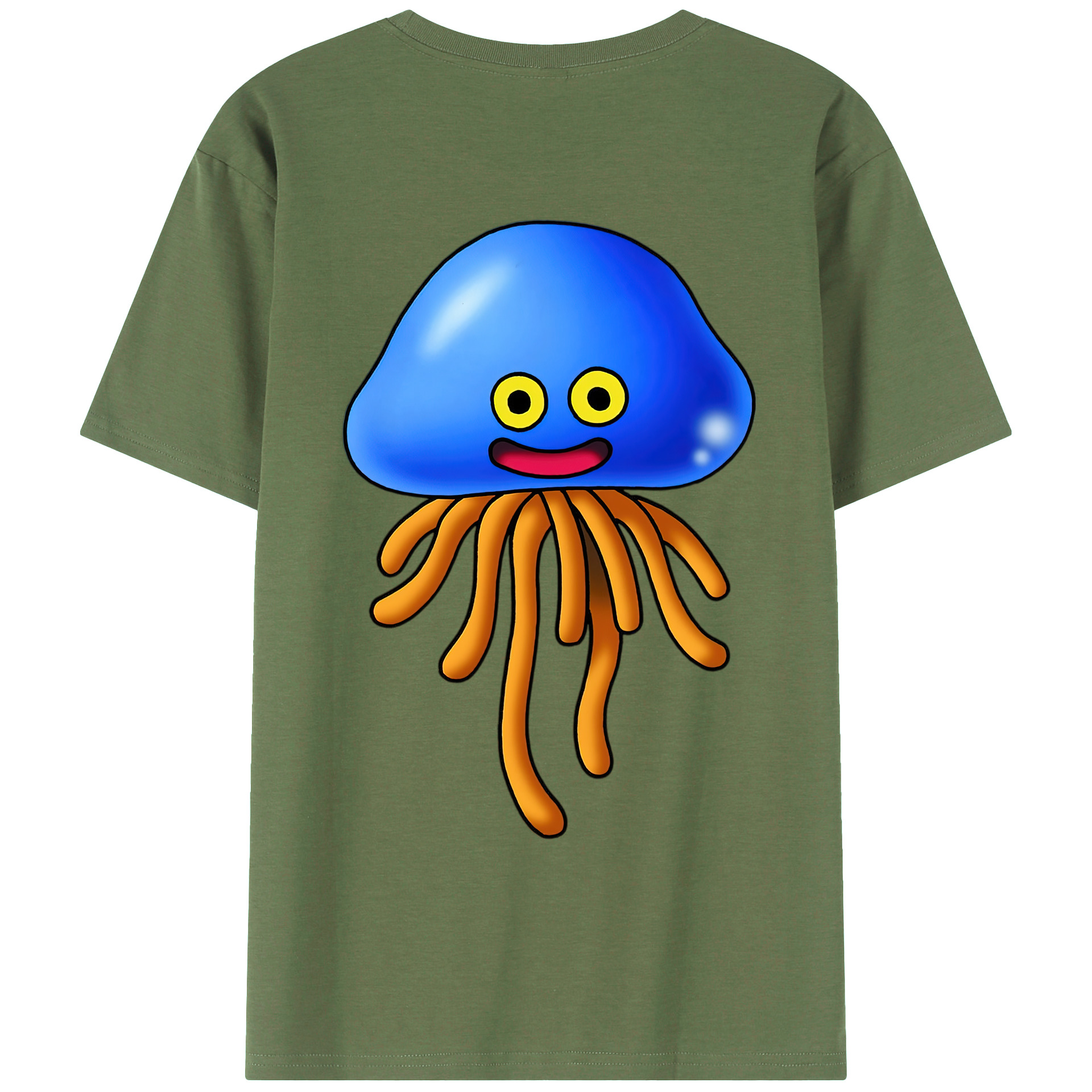 （画像用） ドラゴンクエスト Doragon Kuesuto Dragon Quest 綿100％ メンズ半袖Tシャツ（バックプリント） 通気性